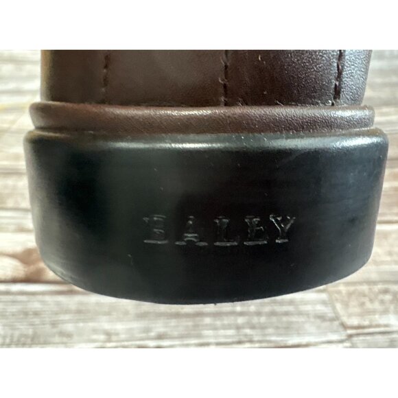 Bally Cabiri Calf Plain Leather Shoes color Moka Sz 9 F made in Italy - Picture 7 of 10